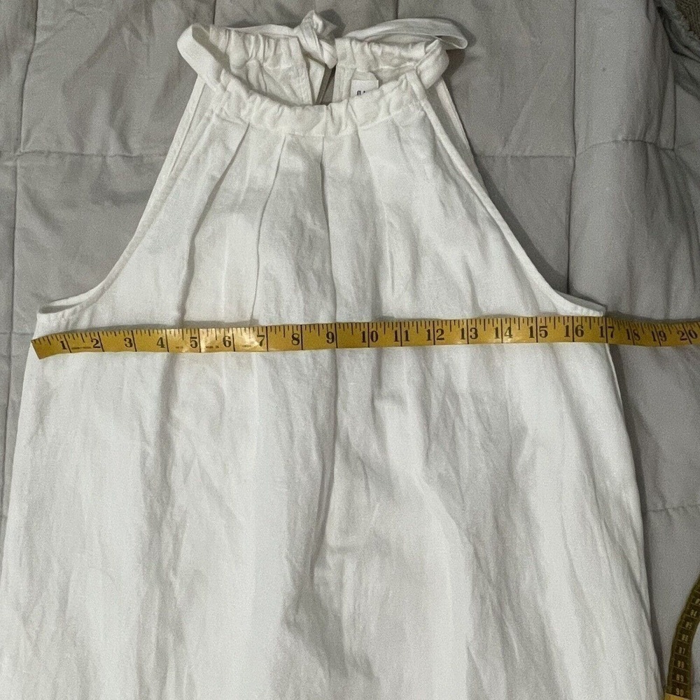 GAP Tie Back Halter Dress White Sz 6 NWT Pockets Sheath Mini Casual 100%… - Picture 5 of 12